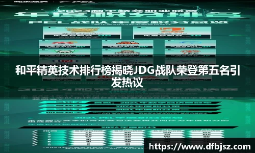 和平精英技术排行榜揭晓JDG战队荣登第五名引发热议